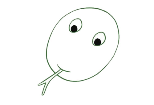 卡通的蛇简笔画教程带涂色