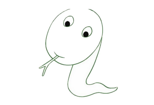 卡通的蛇简笔画教程带涂色