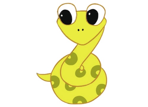 眼镜蛇卡通简笔画带涂色