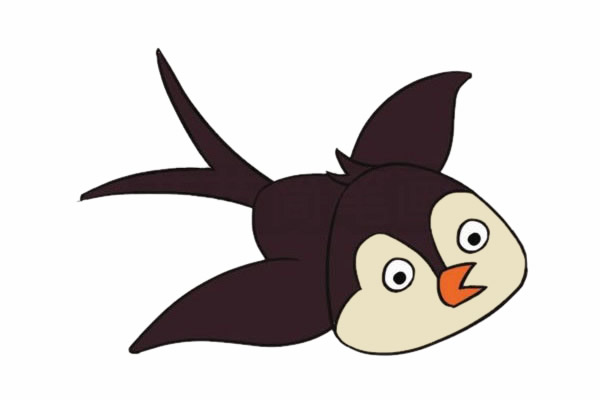 涂色的小燕子简笔画步骤