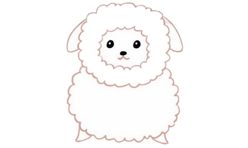 涂色的可爱羊驼简笔画教程