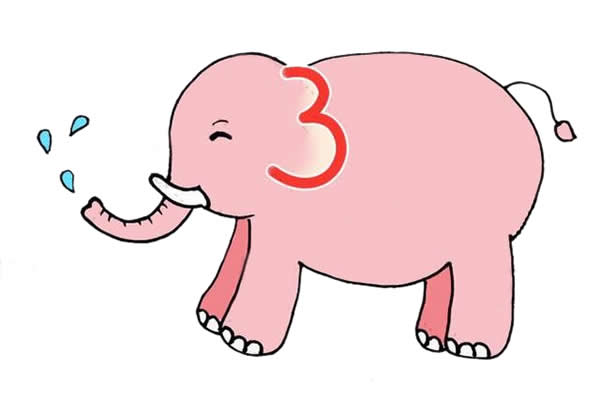 教你怎么用数字3画大象简笔画(用数字三)
