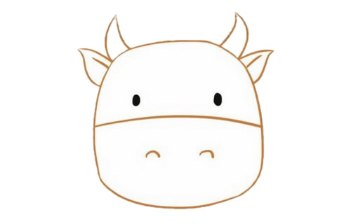 涂色卡通小牛简笔画教程