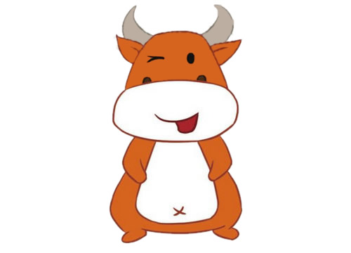 开心的卡通小牛简笔画(开心的小牛怎么画)