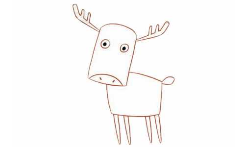卡通小鹿简笔画步骤教程