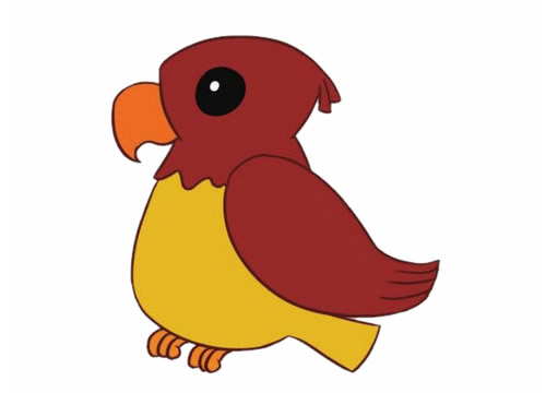 关于鹦鹉的简笔画带涂色(鹦鹉简笔画 小学生)