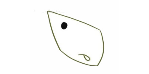 绿色卡通小虾简笔画步骤