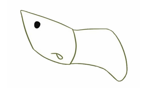 绿色卡通小虾简笔画步骤