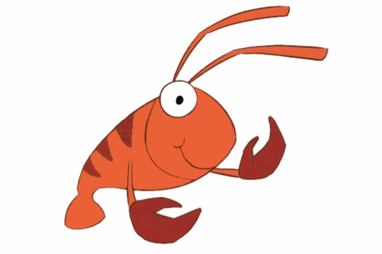 涂色的卡通大虾简笔画(涂色的卡通大虾简笔画图片)