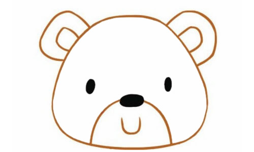 涂色的卡通小熊简笔画步骤