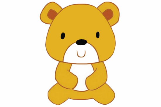 涂色的卡通小熊简笔画步骤