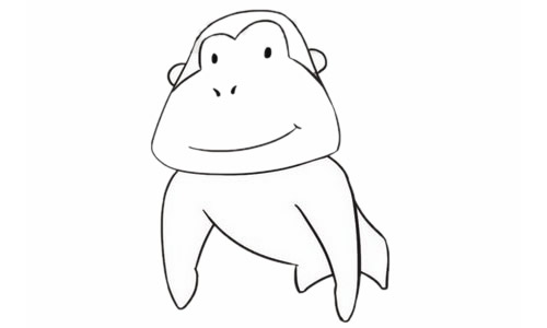 涂色的大猩猩简笔画教程