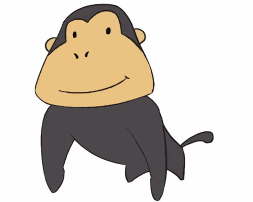 涂色的大猩猩简笔画教程