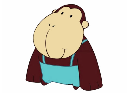 吊带装卡通大猩猩简笔画(吊带卡通人物)