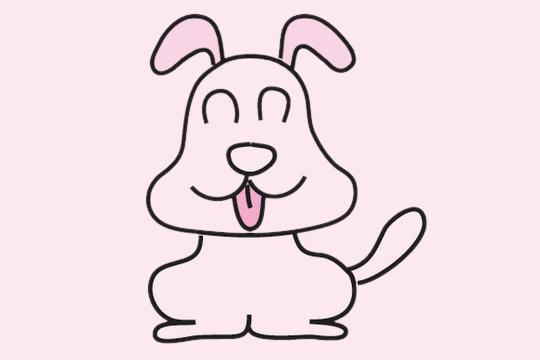 一组小狗卡通简笔画大全
