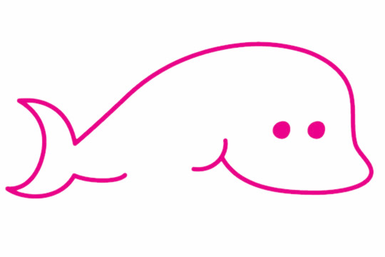 蓝鲸简笔画步骤教程