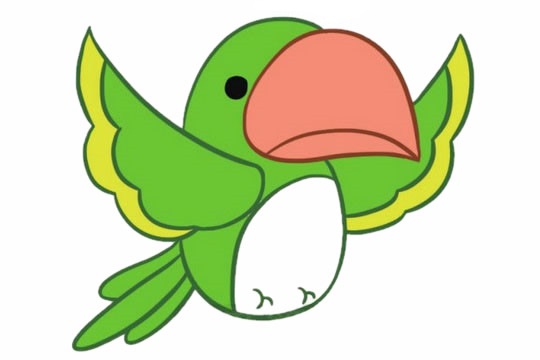 飞翔的鹦鹉简笔画(飞翔的鹦鹉简笔画怎么画)