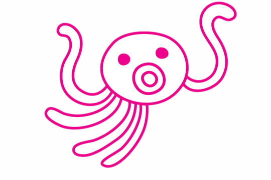 八爪鱼简笔画的画法教程