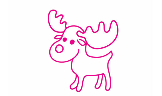 驯鹿简笔画步骤教程