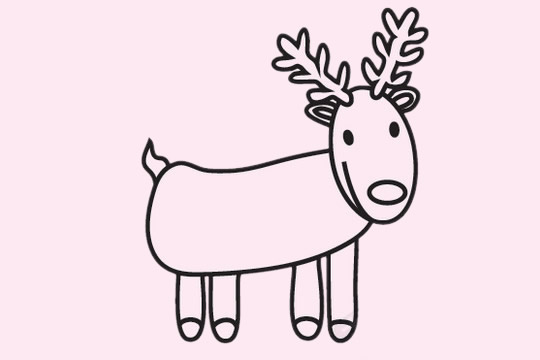 卡通驯鹿简笔画