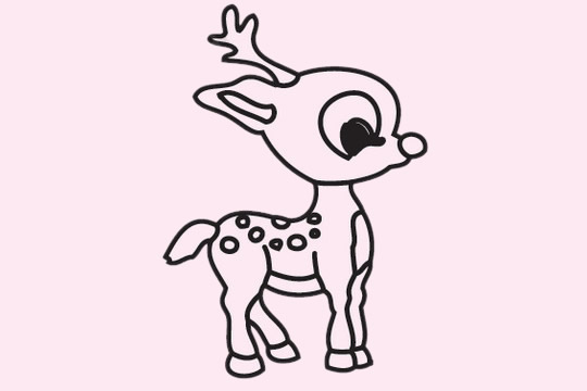 可爱的小驯鹿简笔画