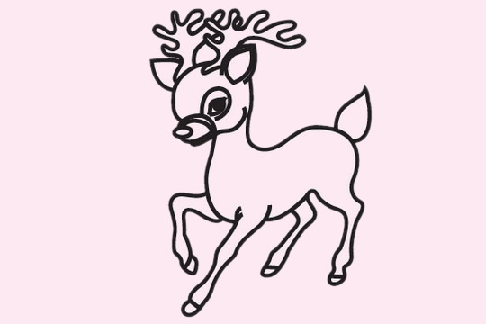简单好看的驯鹿怎么画