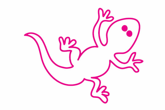 壁虎简笔画步骤教程