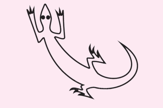 搞怪的卡通壁虎简笔画