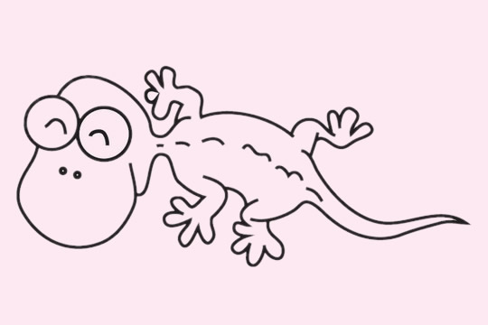 卡通的壁虎简笔画
