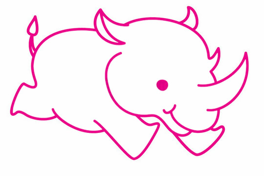 犀牛简笔画的步骤教程