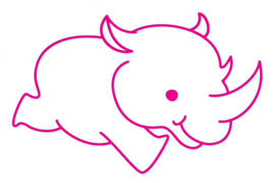 犀牛简笔画的步骤教程