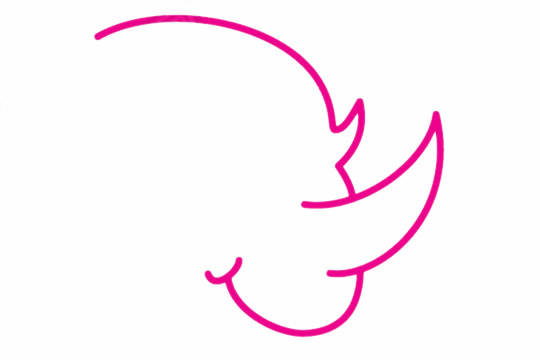 犀牛简笔画的步骤教程