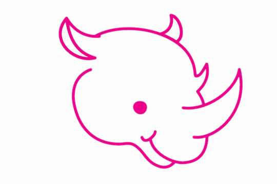 犀牛简笔画的步骤教程