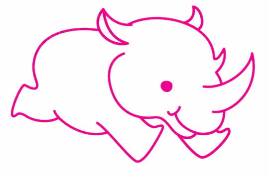 犀牛简笔画的步骤教程