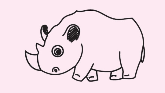 关于犀牛的卡通简笔画