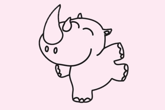 关于犀牛的卡通简笔画