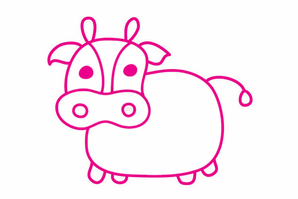 公牛简笔画步骤教程