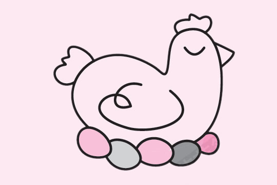 母鸡下蛋儿童简笔画