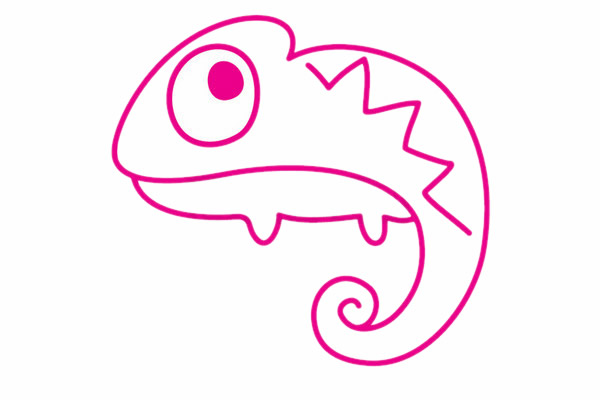 变色龙简笔画教程