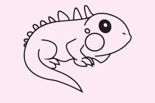 可爱的变色龙简笔画
