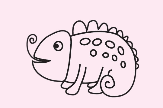 变色龙宝宝简笔画