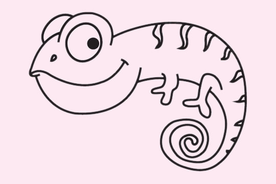 变色龙儿童简笔画