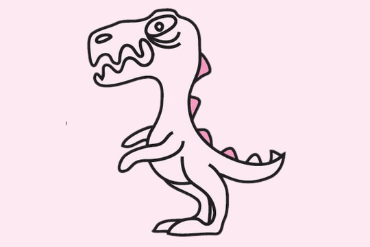 一只小恐龙的卡通简笔画