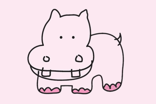 简单的河马怎么画