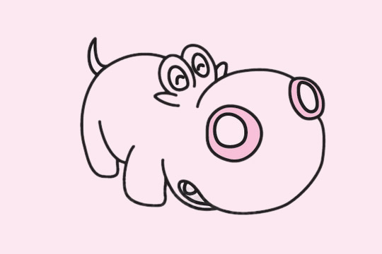 萌萌哒河马简笔画