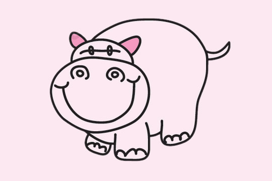 卡通的河马怎么画