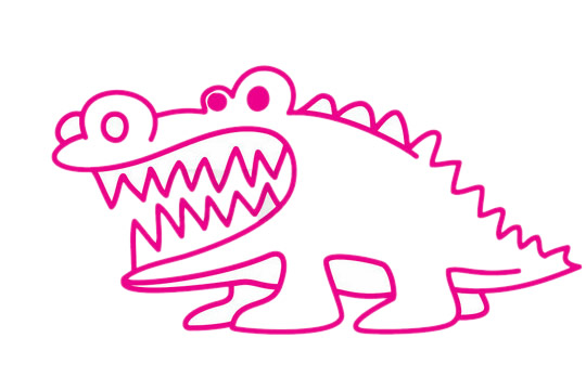 一步步教你画简单的鳄鱼 一步步教你画简单的鳄鱼