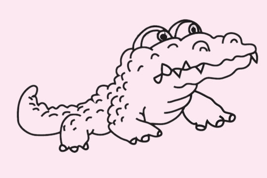 一组关于鳄鱼的简笔画大全