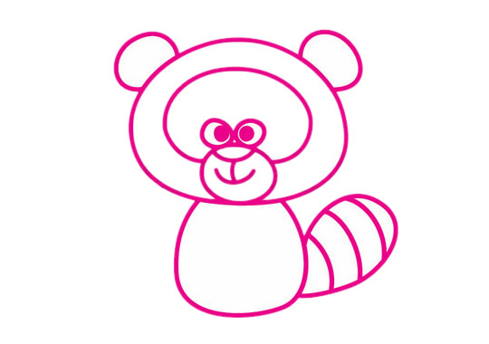 一步步教你画简单的小浣熊