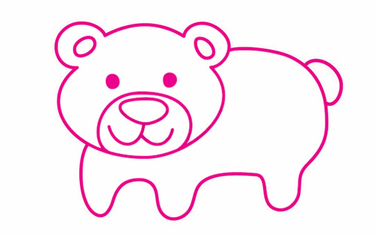 一步步教你画简单的小熊